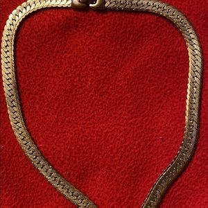 14k Gold necklace and bracelet set encrusted with diamonds